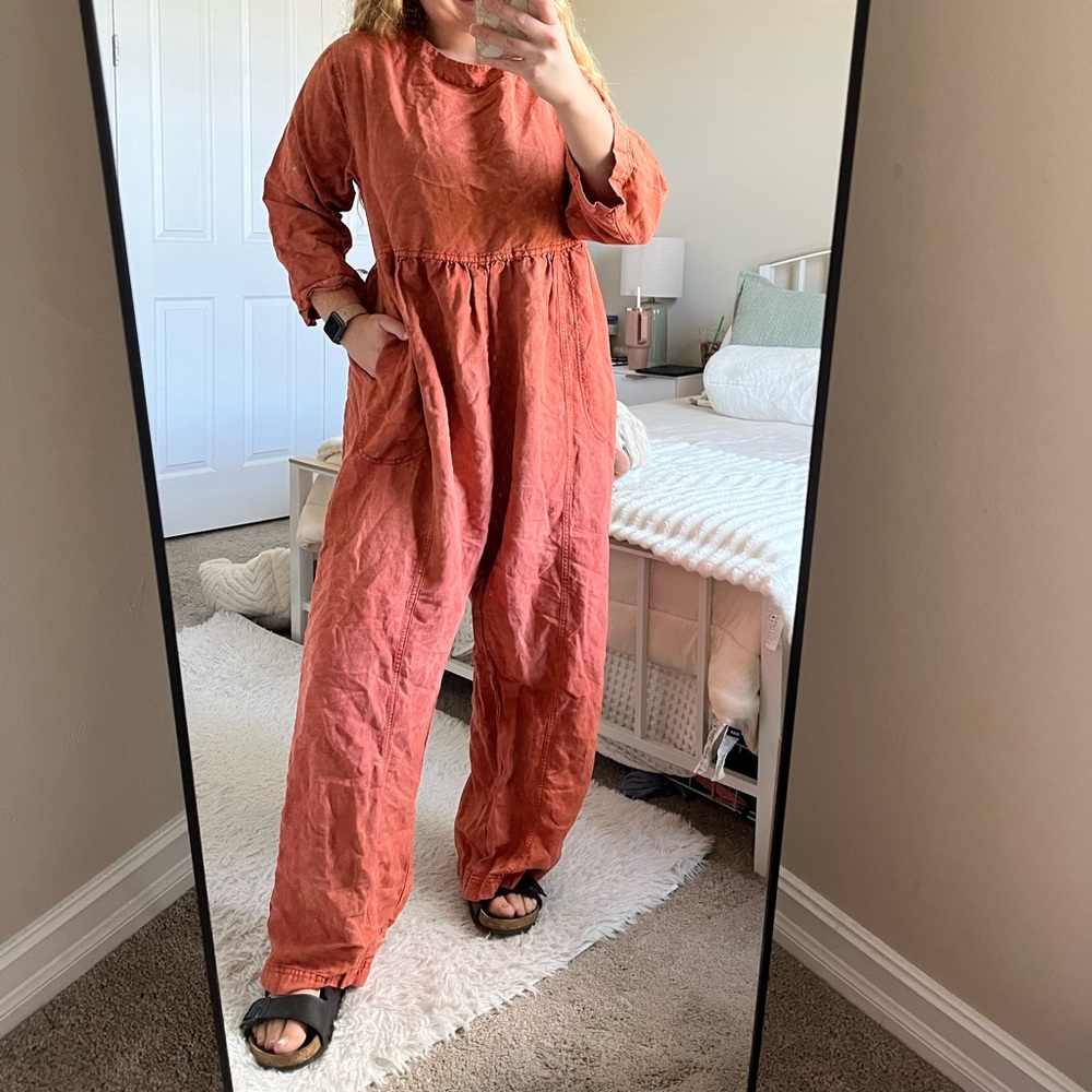Free People Rust Jumpsuit